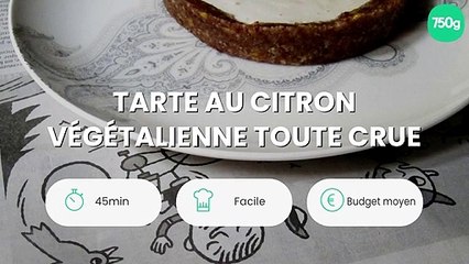 Tarte au citron végétalienne toute crue