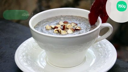 Velouté de cèpes aux noisettes, chips de speck