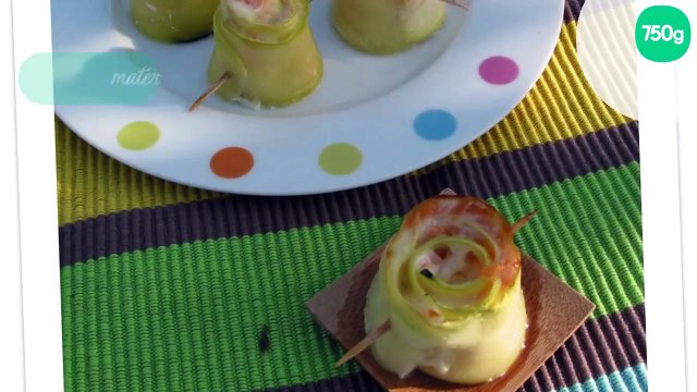 Roulés de courgettes au saumon fumé maison