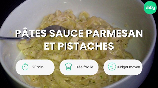 Pâtes sauce parmesan et pistaches