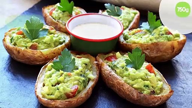 Pommes de terre farcies au guacamole (potatoes skins)