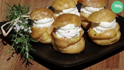 Choux à la chantilly de saumon fumé