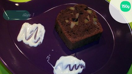 Cake au chocolat, kiwi & pomme