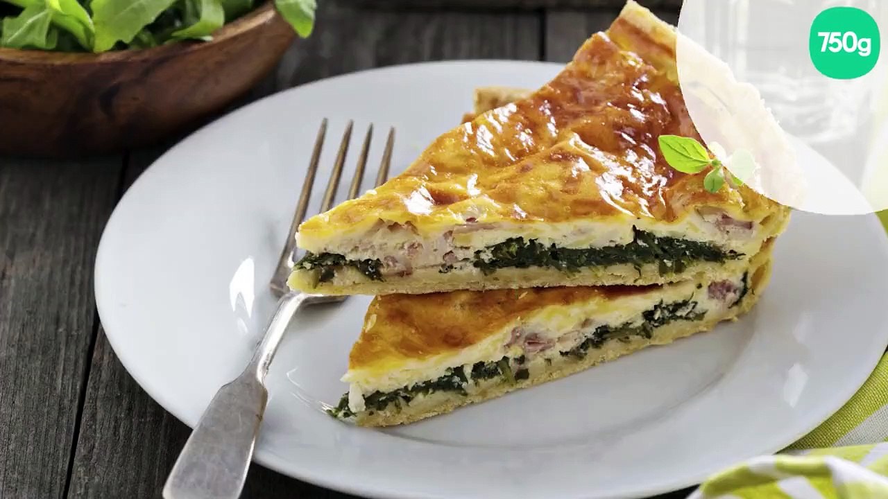 Quiche fondante au jambon et épinards