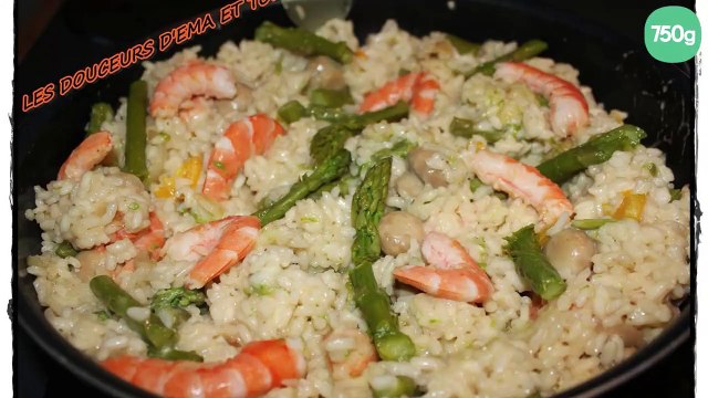 Risotto aux asperges et crevettes