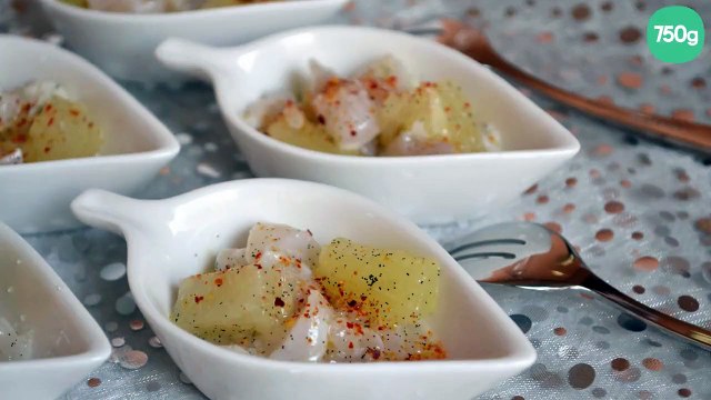 Cuillères au tartare de Saint-Jacques et ananas à la vanille