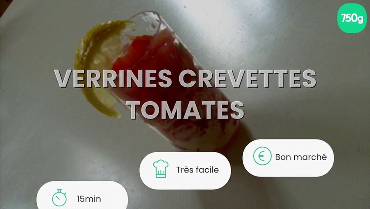 Verrines crevettes tomates