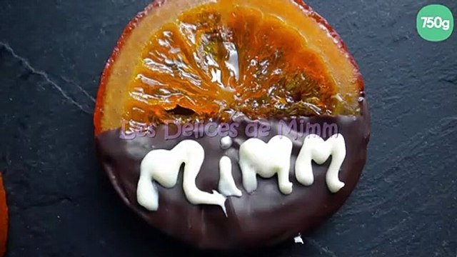 Tranches d'oranges confites au chocolat