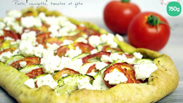 Tarte provençale: pesto, courgette, tomates et feta