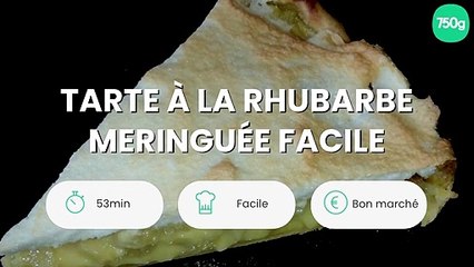 Tarte à la rhubarbe meringuée facile