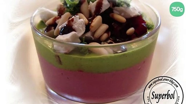 Mousse de betteraves au thon et son émulsion de persil
