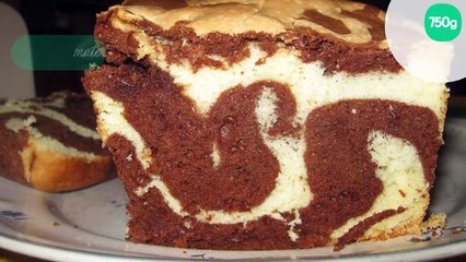 Cake marbré chocolat-vanille