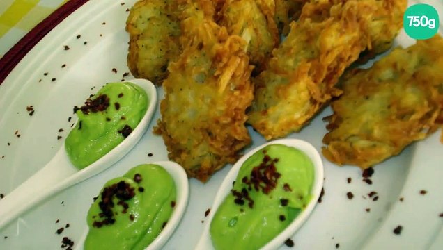 Paillassons de pomme de terre et sa mousse d'avocat (amuses bouches)