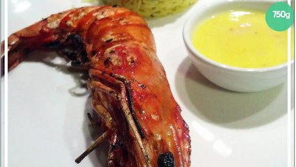 Grosse gambas au BBQ et son beurre blanc