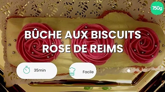 Bûche aux biscuits rose de Reims