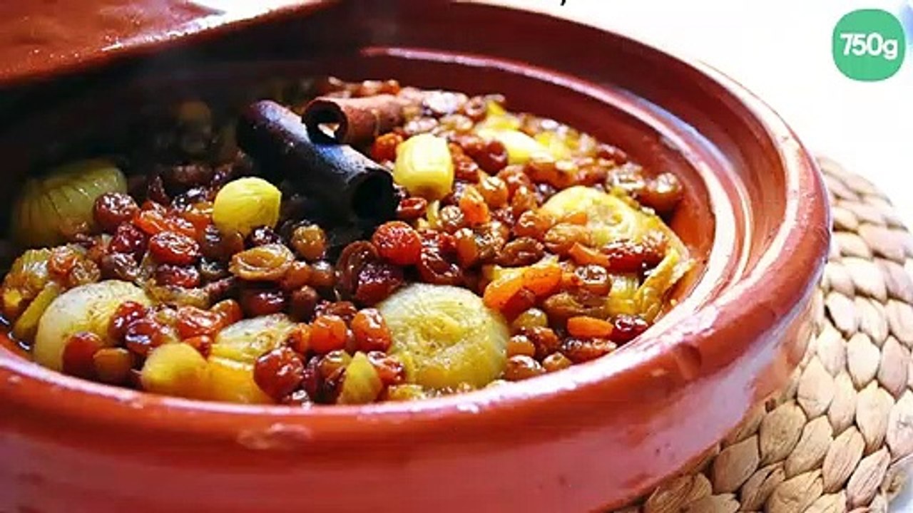 Tajine d'agneau aux raisins secs et oignons caramélisés