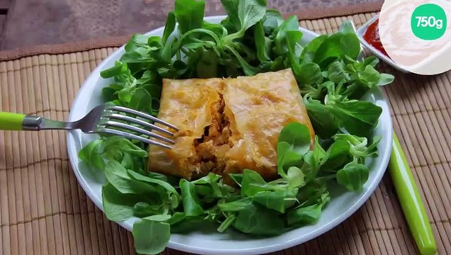 Pastilla individuelle au poulet et ketchup