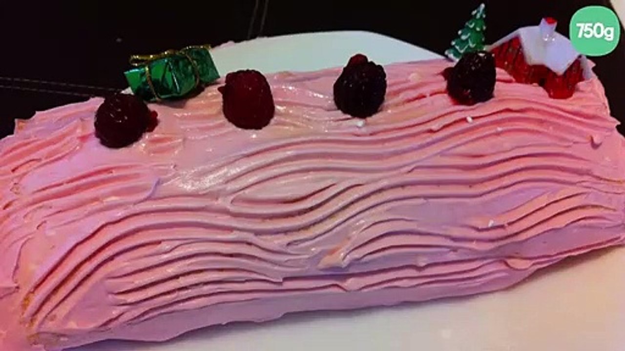 Bûche de Noël aux framboises