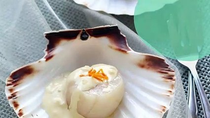 Saint-Jacques juste rôties au four combiné vapeur, sauce à l'orange