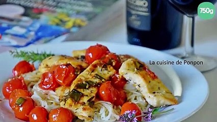 Escalope de poulet au citron et tomates cerise