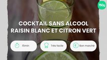 Cocktail sans alcool raisin blanc et citron vert