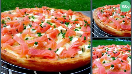 Tarte au saumon fumé à la carbonara