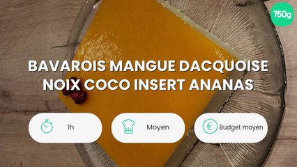 Download Video: Bavarois Mangue Dacquoise Noix Coco Insert Ananas