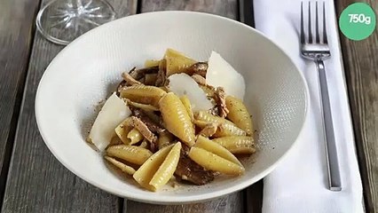 Castellane à la sauce foie gras et champignons