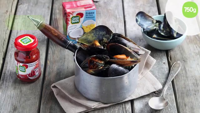 Moules au curry et crème de coco