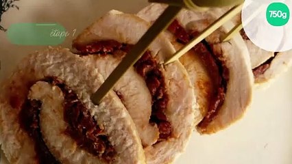 Minis brochettes de roulés de poulet