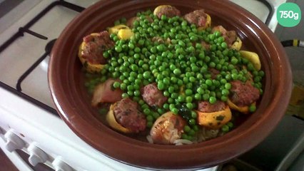 Tajine kefta et petits pois