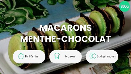 Macarons menthe-chocolat