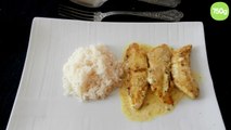 Poulet mariné curry, épices, coco et citron vert