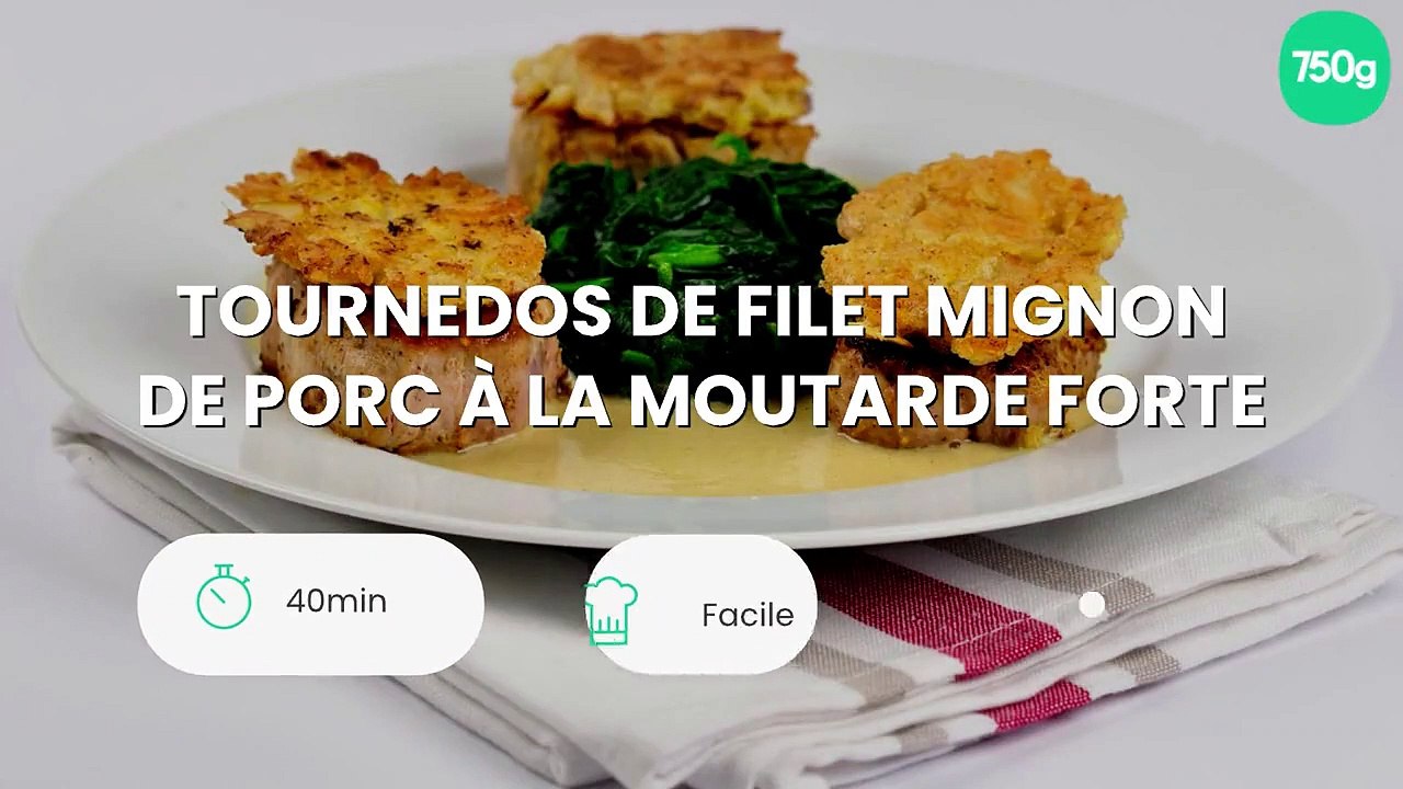 Tournedos de filet mignon de porc à la moutarde forte