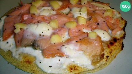 Pizza au saumon légère