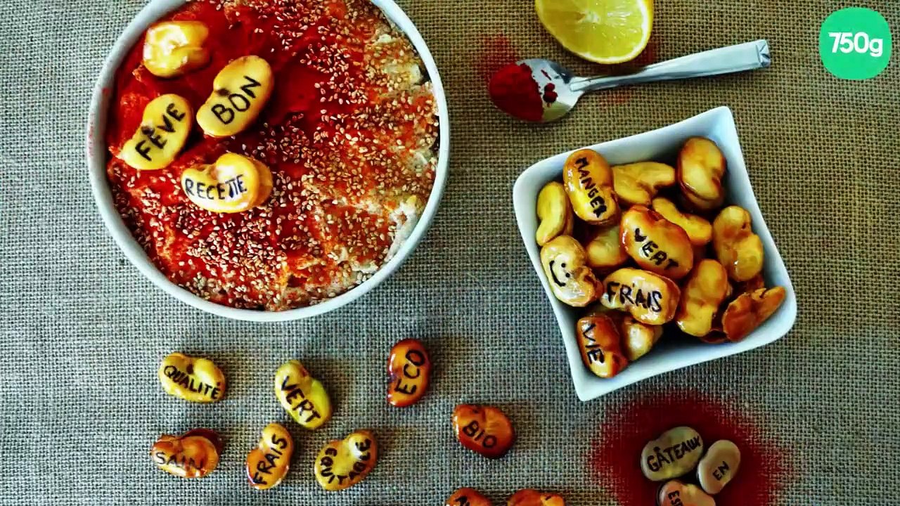 Houmous de fèves et fèves frites