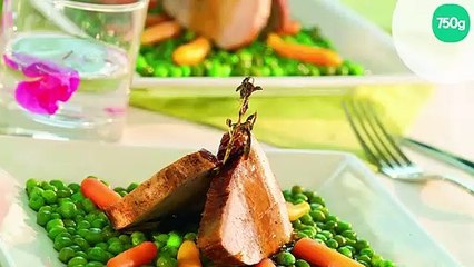 Quasi de veau petits pois carottes mijotés dans son jus