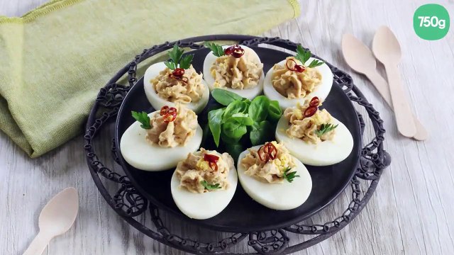 Œufs mimosa thon et wasabi