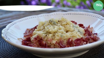 Risotto au gorgonzola et à la pancetta