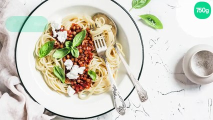 Spaghetti à la bolognaise végétarienne au Cookeo
