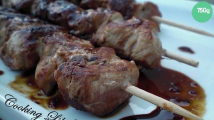Brochettes de porc façon yakitori