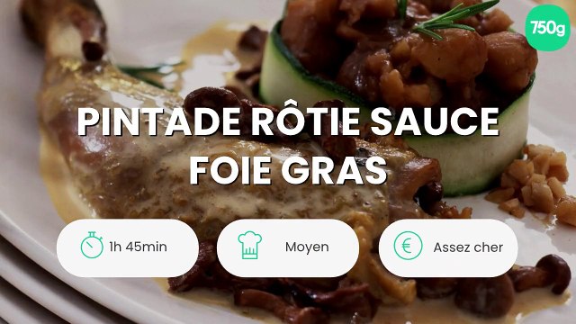 Pintade rôtie sauce foie gras