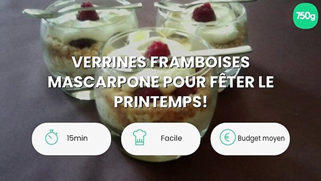 Verrines framboises mascarpone pour fêter le printemps!
