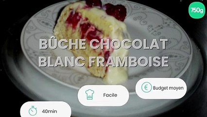 Bûche chocolat blanc framboise