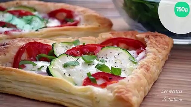 Feuilletés aux courgettes, tomates et mozzarella