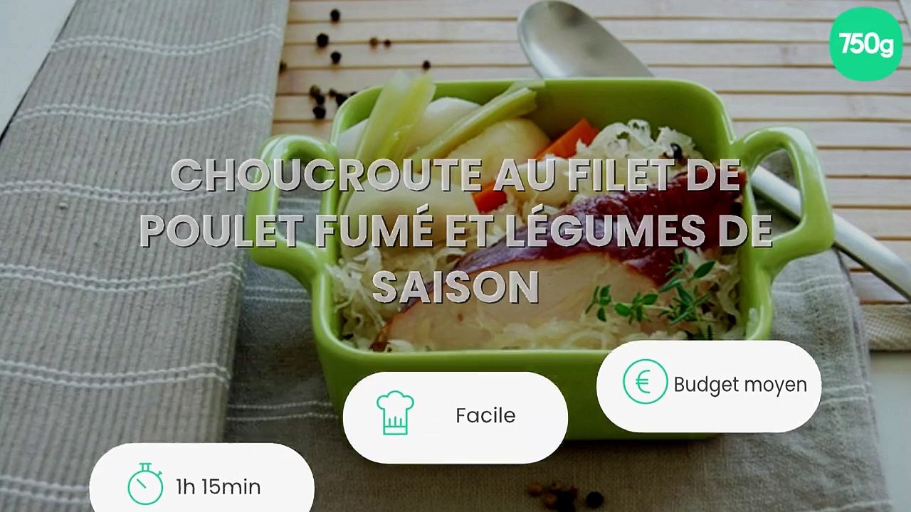 Choucroute au filet de poulet fumé et légumes de saison