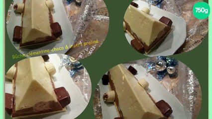 Bûche clémentine-choco et insert praliné