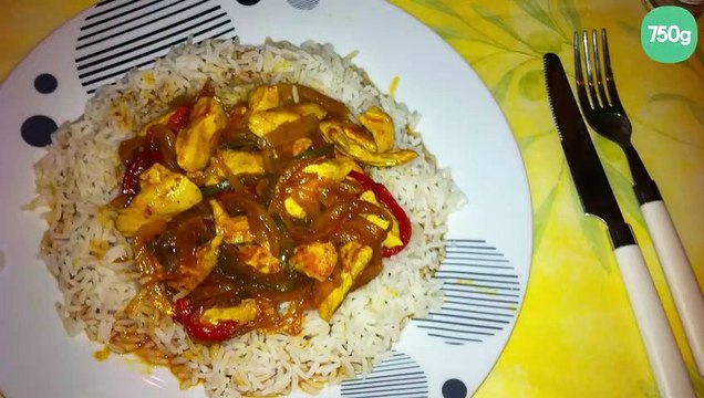 Poulet poivrons-tomates-curry