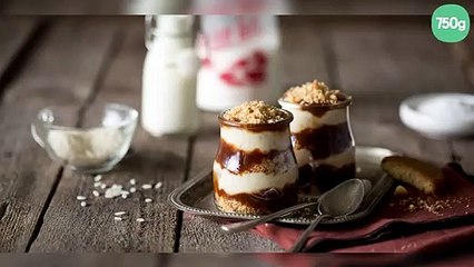Verrines de riz au lait, sablés bretons et caramel au beurre salé