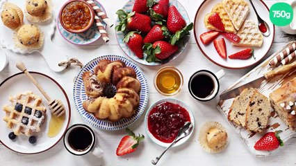 Gaufres légères à la confiture Fraises et Groseilles